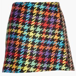 Alice + Olivia Tweed Crossover Multi Mini Skirt
